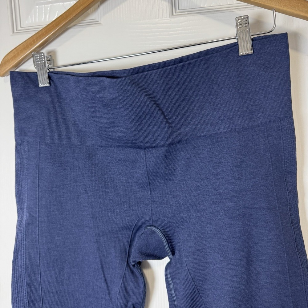Lululemon Women's 12 Ribbed High Waist Cuffed Navy Thick Leggings 32x25 - Picture 4 of 6